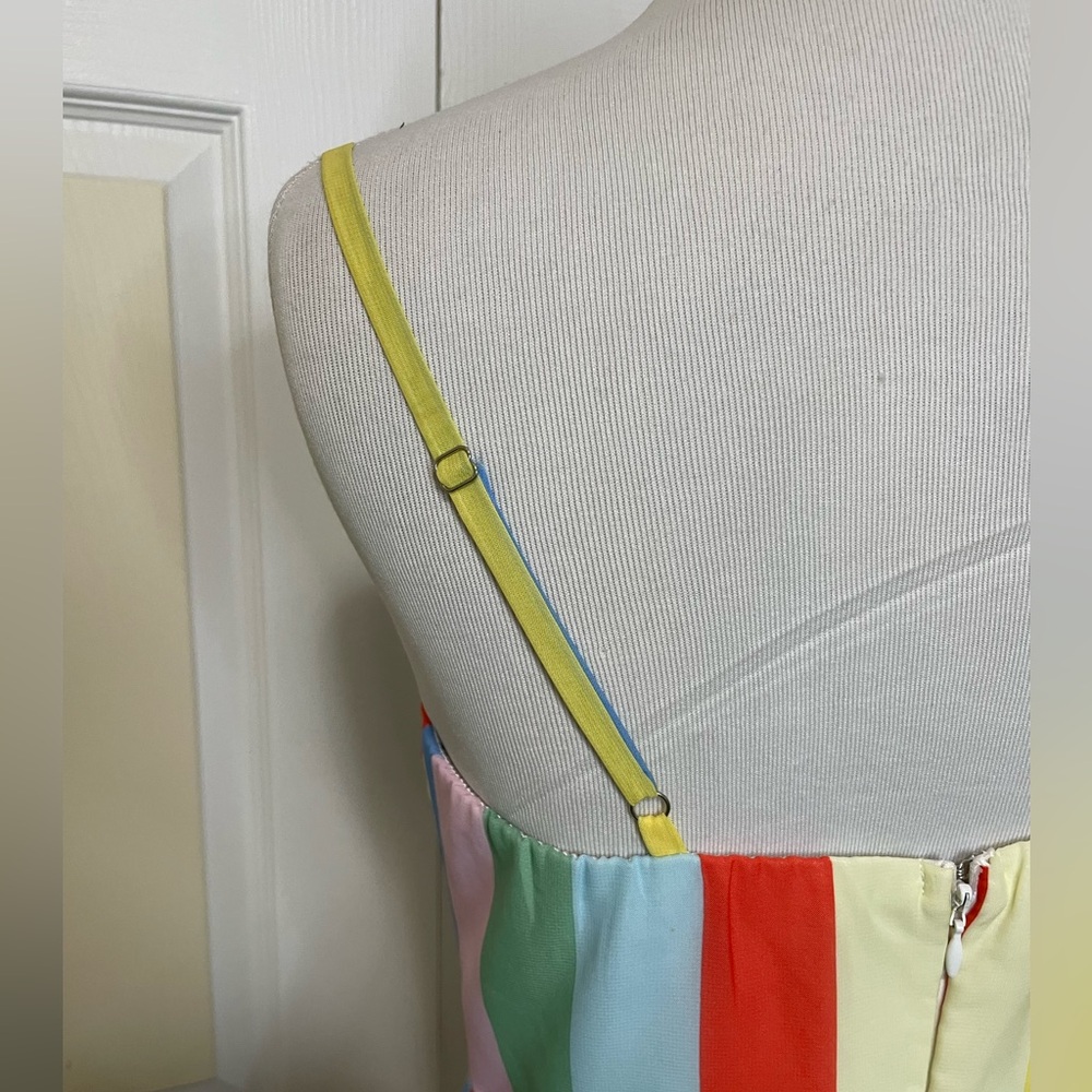 Lulu’s Winning Smile Rainbow Striped Sleeveless Midi Dress Size Small - Picture 6 of 12